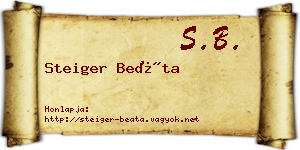 Steiger Beáta névjegykártya